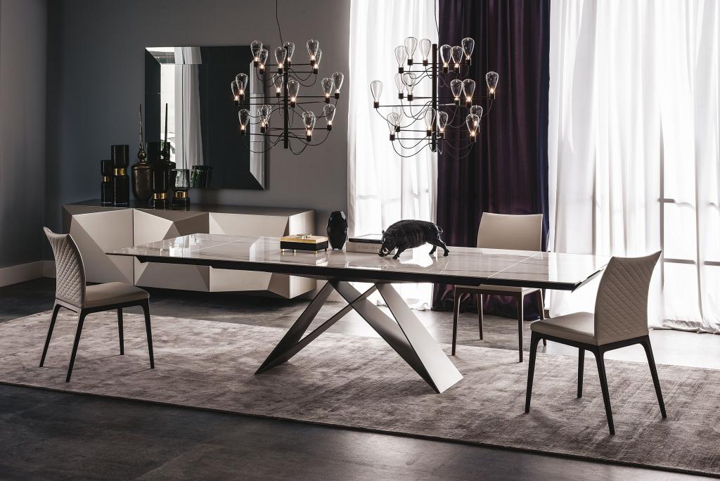 Jídelní stůl Premier Keramik Drive s židlemi Arcadia Couture